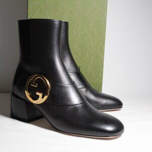NWB Gucci Black Blondie Chuck Heel Side Zip Boots Booties 700016